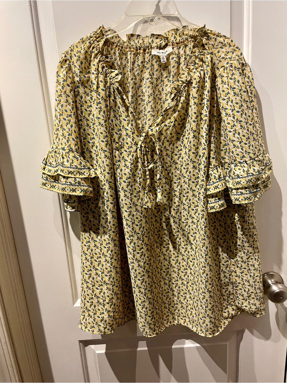 Max Studio Yellow Floral Top